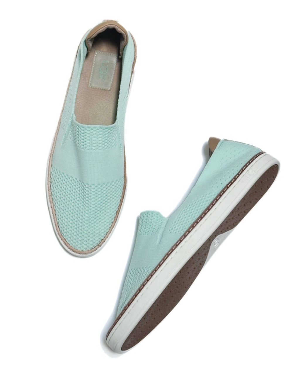 UGG® Sammy Trainer Seafoam Hyper Weave Knit Slip On Sneaker Casual Flat Loafer